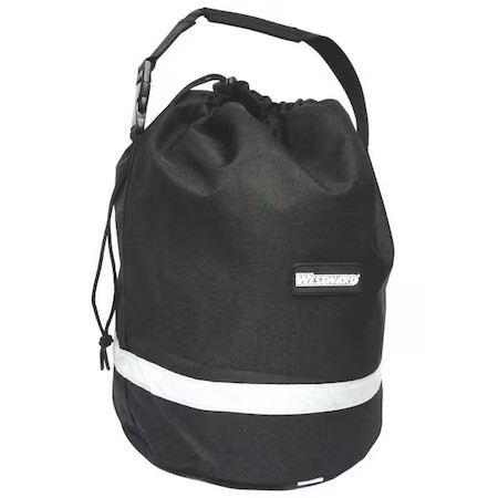 Westward 25F579 Drawstring Bag, Black, Polyester, 1 Pockets