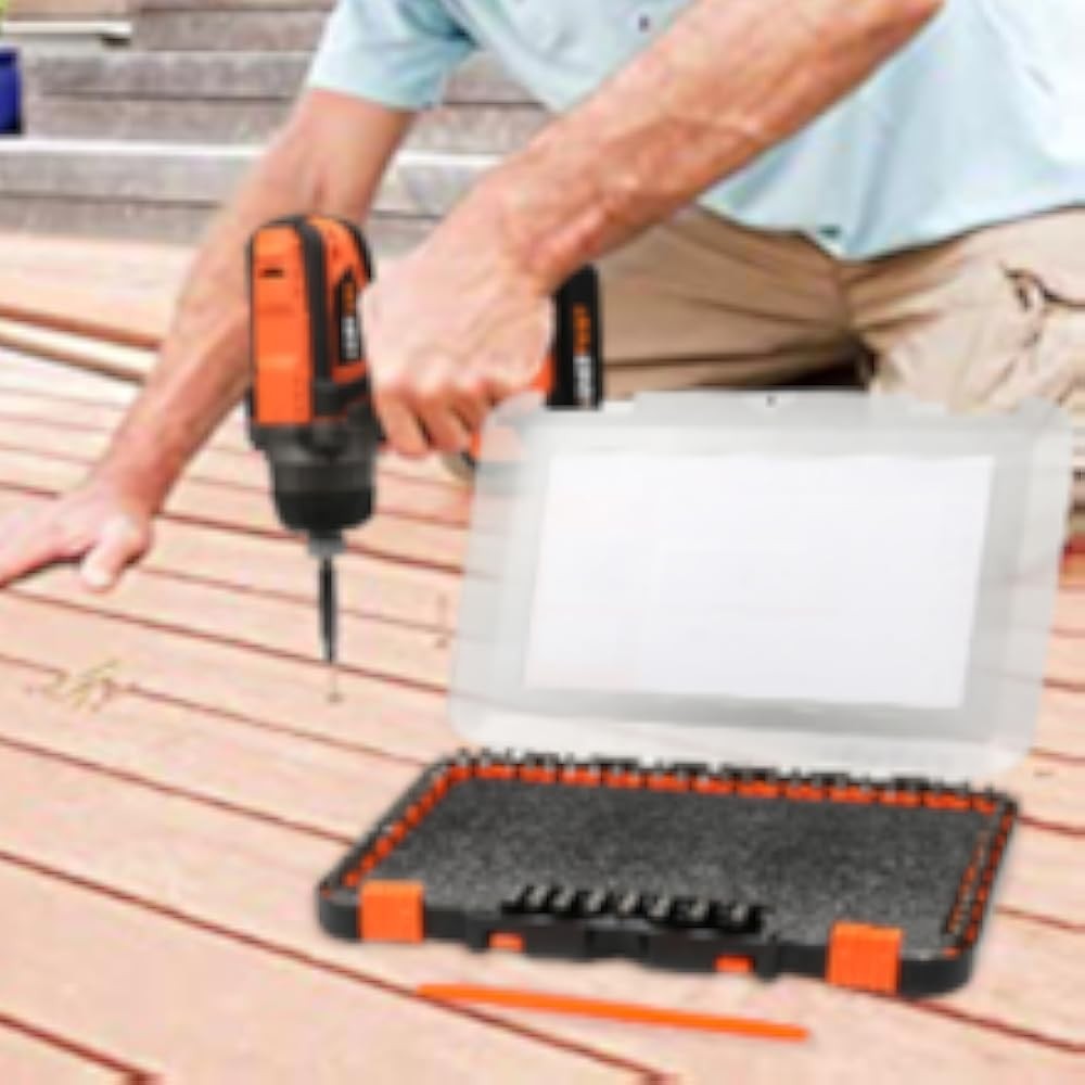 Drill Bit Set, 112-Pieces 1/ Hex Shank Impact Driver Bits and