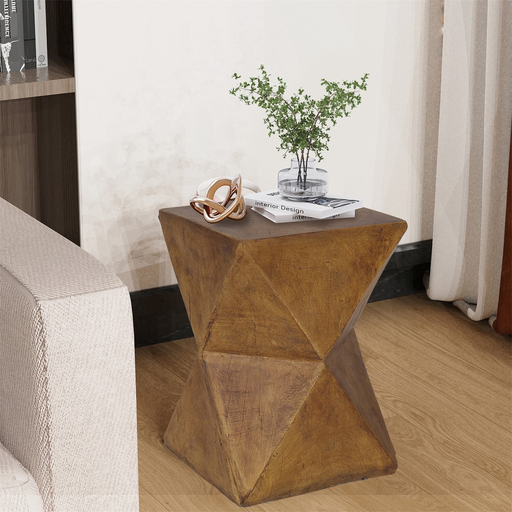 Clear Texture Concrete Accent Table Patio Garden Stool Modular Desigh Side Table