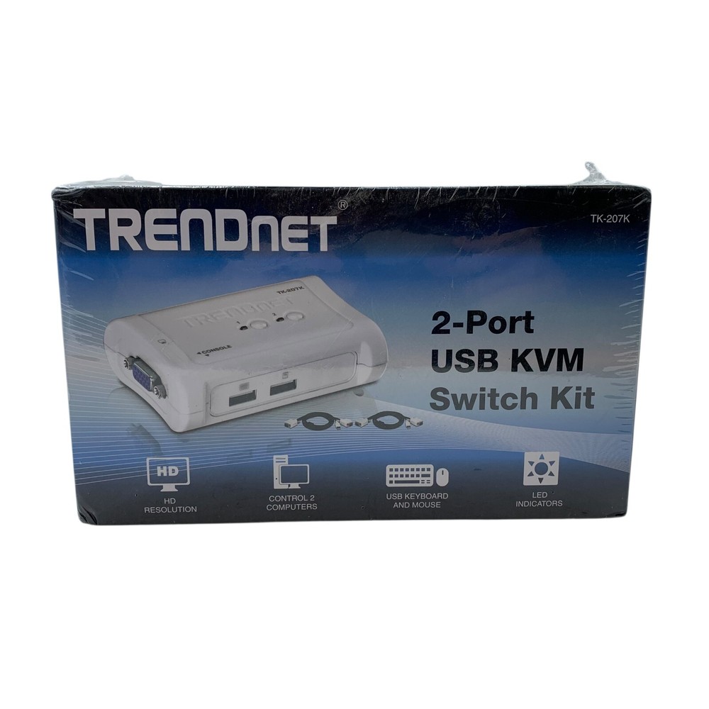 TRENDnet 2-Port USB KVM Switch and Cable Kit, 2048 x 1536 Resolution