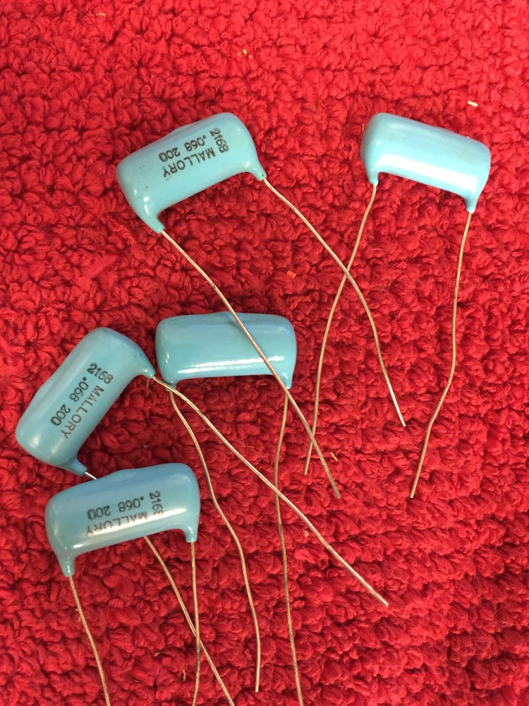 .068UF 200V MALLORY POLY BLUE CAPACITORS 5 PCS