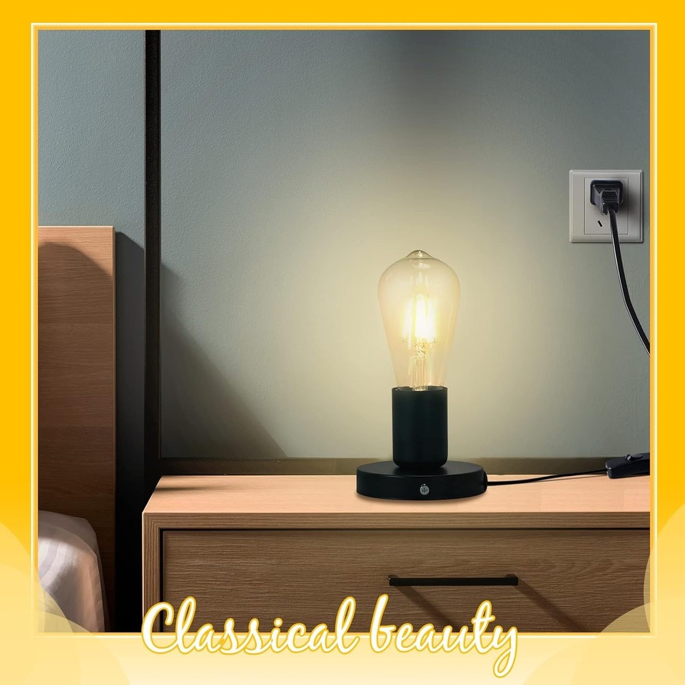 2 Pcs Polished Metal Desktop Lamp Base E26 E27 Screw Light Bulb Holder Socket...