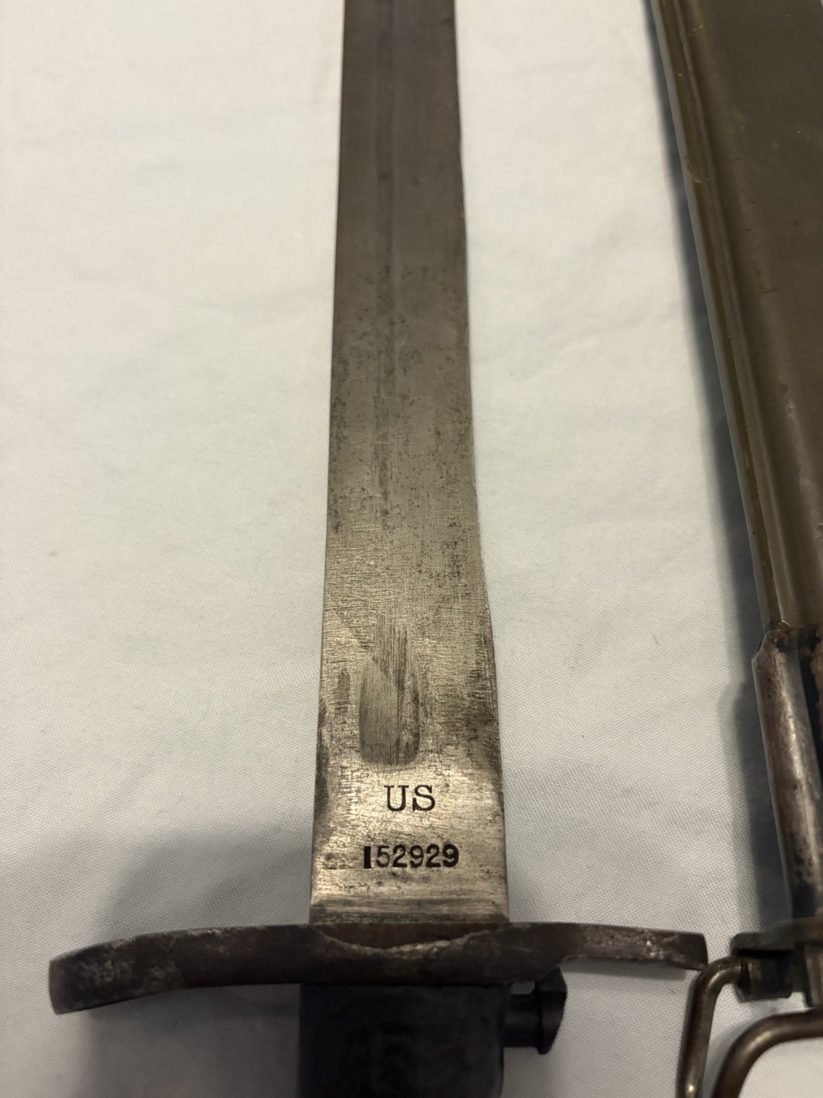 Original WWI WW1 US 1906 Springfield Armory Bayonet & Scabbard