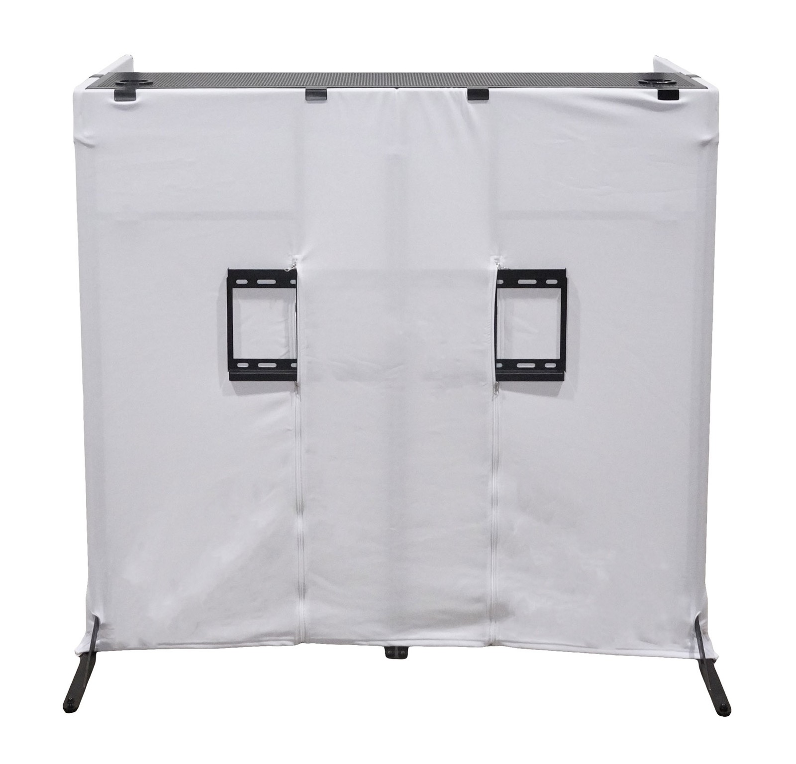 Rockville ROCKBOOTH TV DJ Booth Table Facade w/ 70" TV Mount Stand+Travel Bag