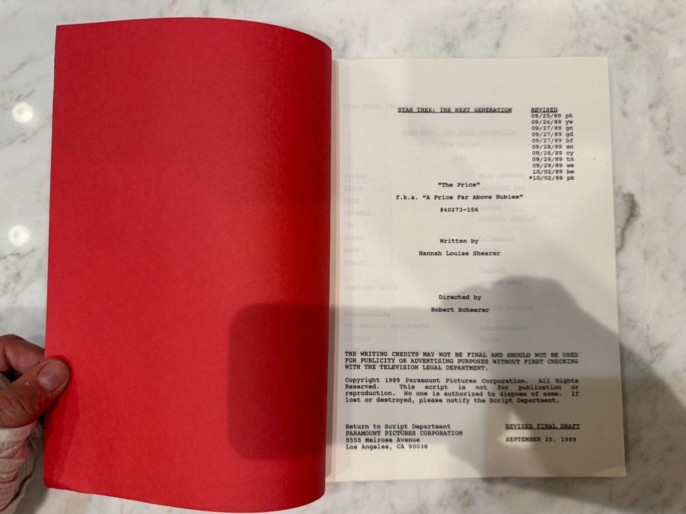 STAR TREK The Next Generation "The Price" Script
