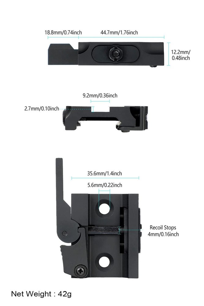 ohhunt Release Quick QD System Rail Mount Base Bipod Quick Detach Mount Adapt...