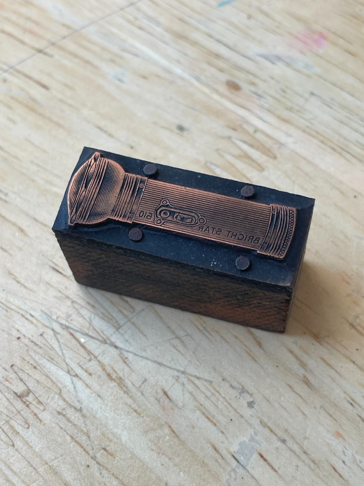 Printing Letterpress Printers Block Copper Flashlight Engraving (533)