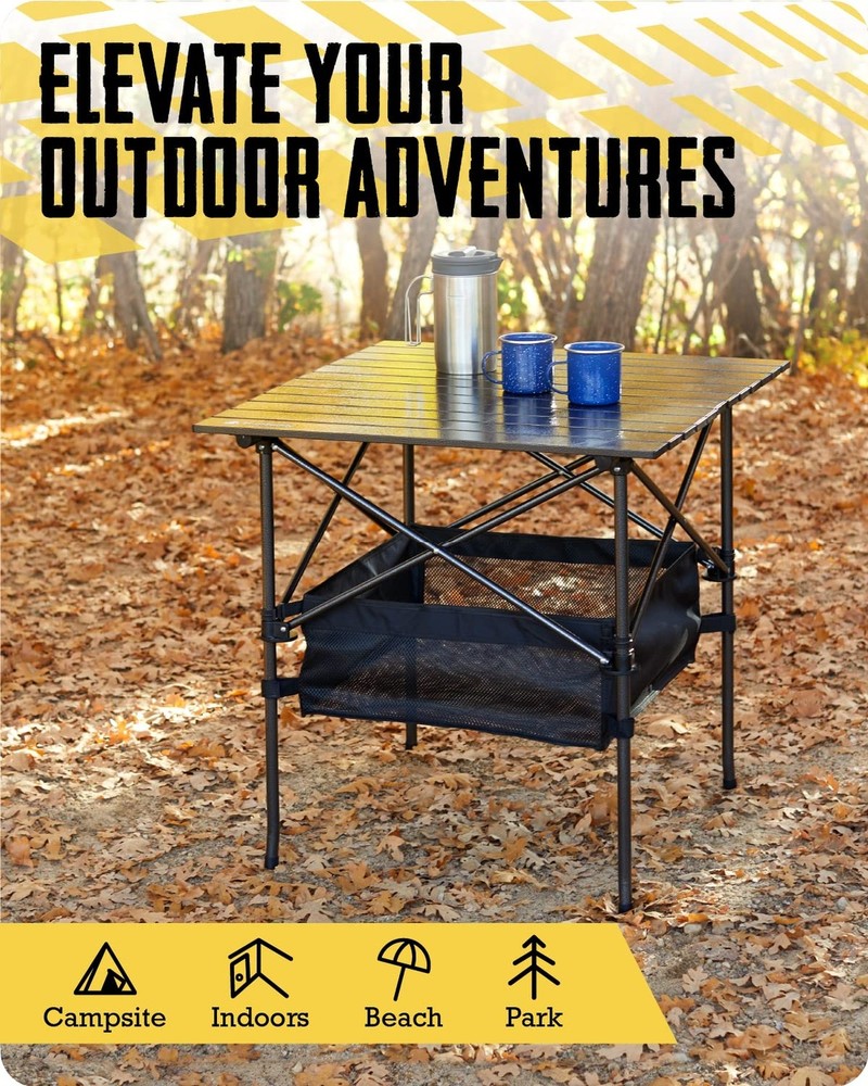 TrailBuddy Folding Camping Table - Aluminum Foldable Table for Tailgating or ...