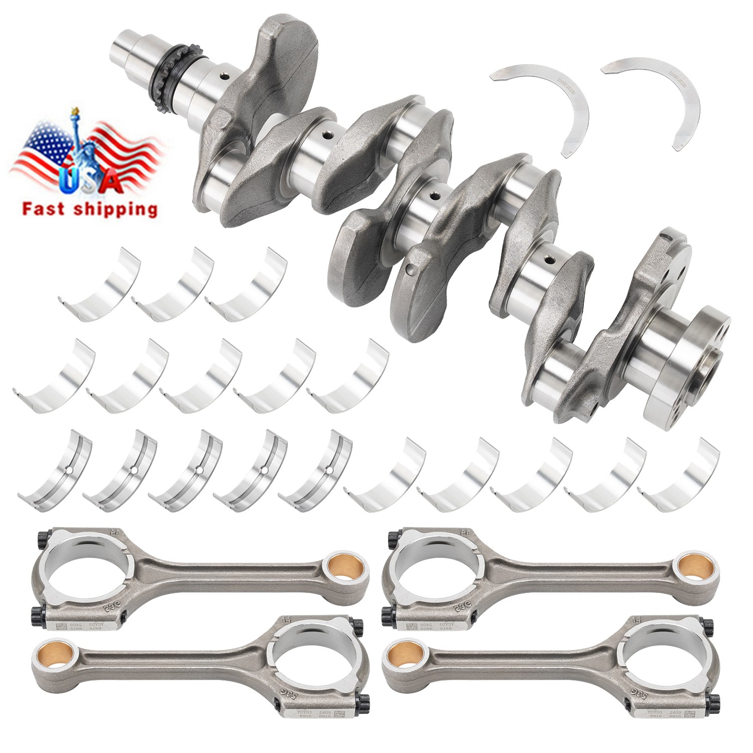 Crankshaft Con Rods & Bearing Set For Hyundai Elantra Tucson KIA Soul Forte 2.0L