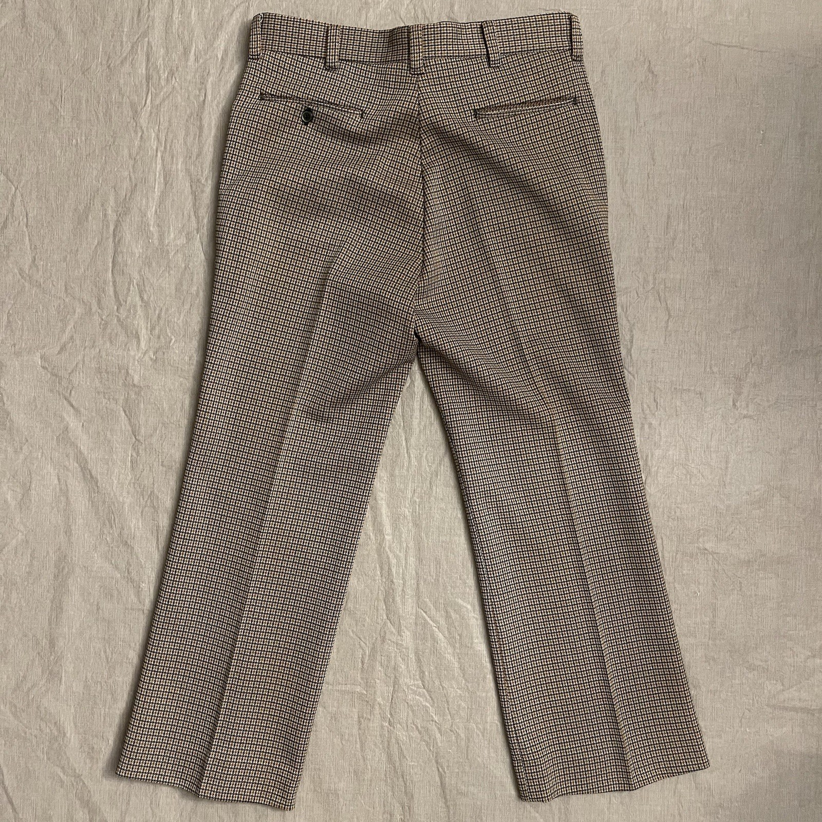 VTG 70s Farah Polyester Pants High Waist Wide Leg Retro Disco Mens Size 34x29