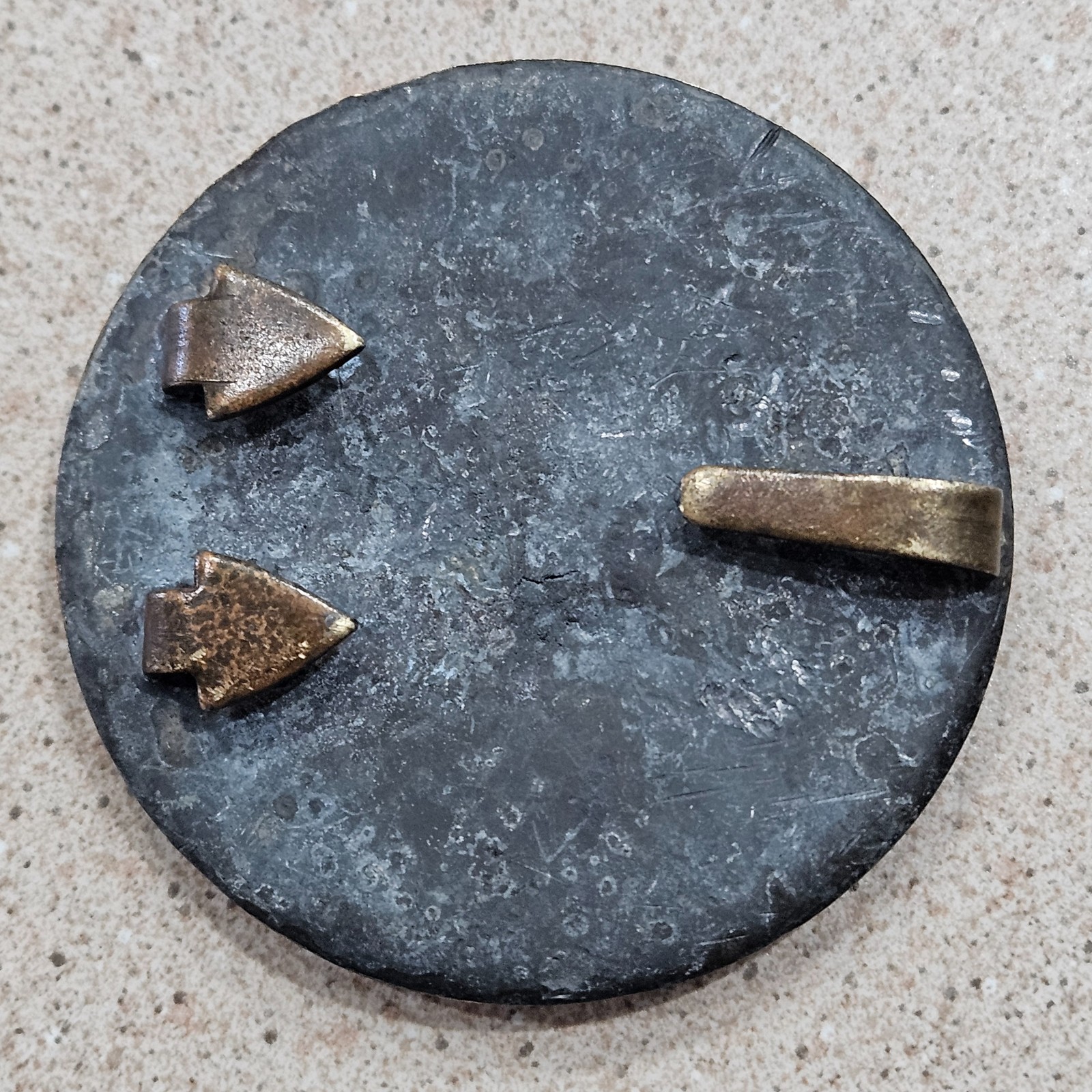 Vintage Civil War Era America Eagle Union 3 Prong Lead Filled Brass Belt Plate