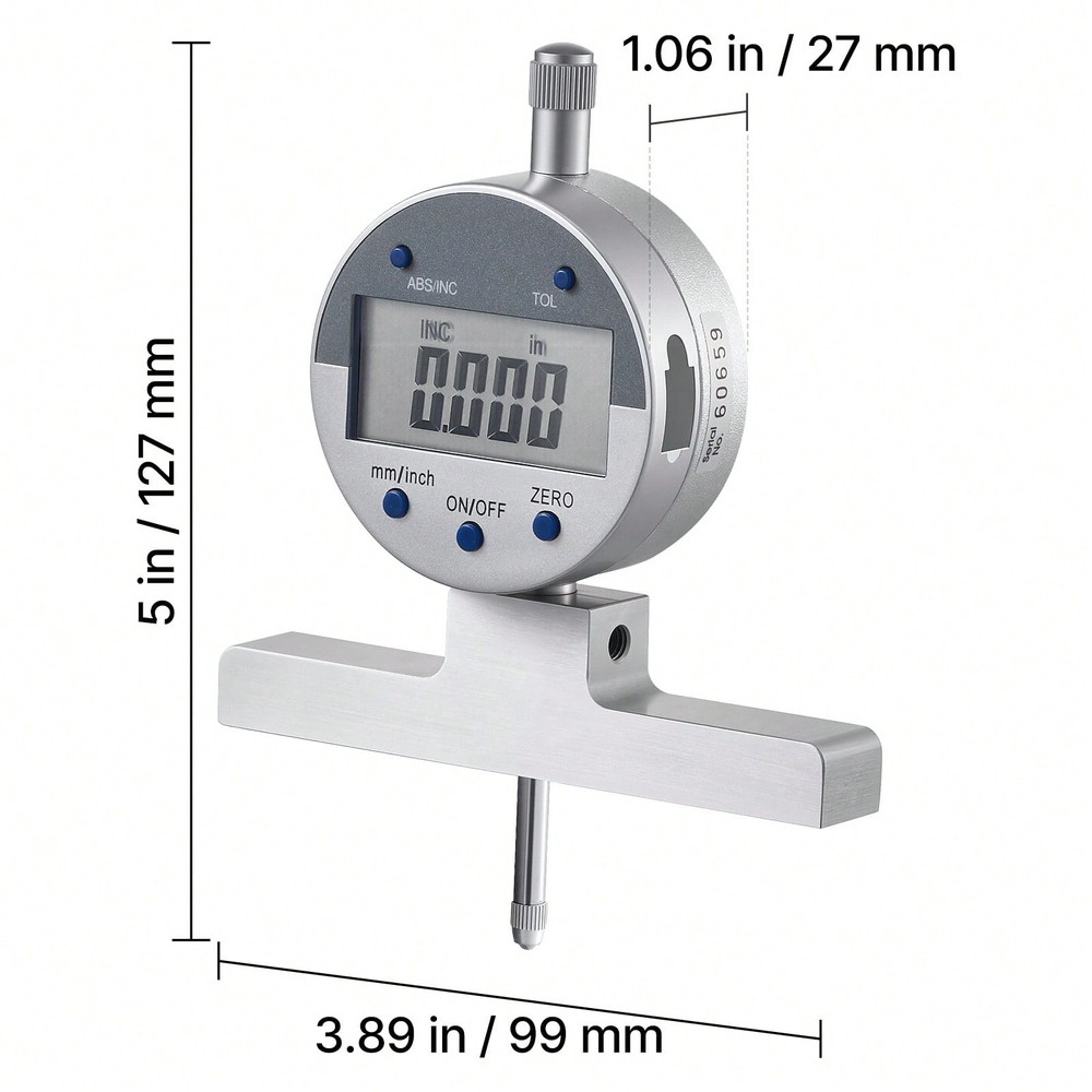 Micrometer Set, Digital Outside LCD Screen, In/Mm Switch, Carbide Tip