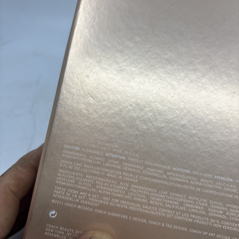 coach love de parfum empty box