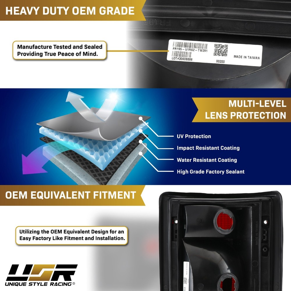 Dark RED/SMOKE Tail Light For 00-06 Ford Excursion / 95-14 E-150 E-250 E-350 Van