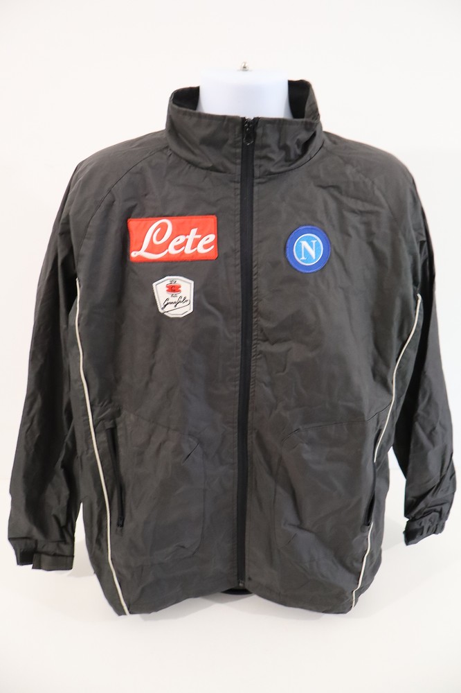 Napoli Training Player Issue Grey Windbreaker Rain Jacket XL Macron