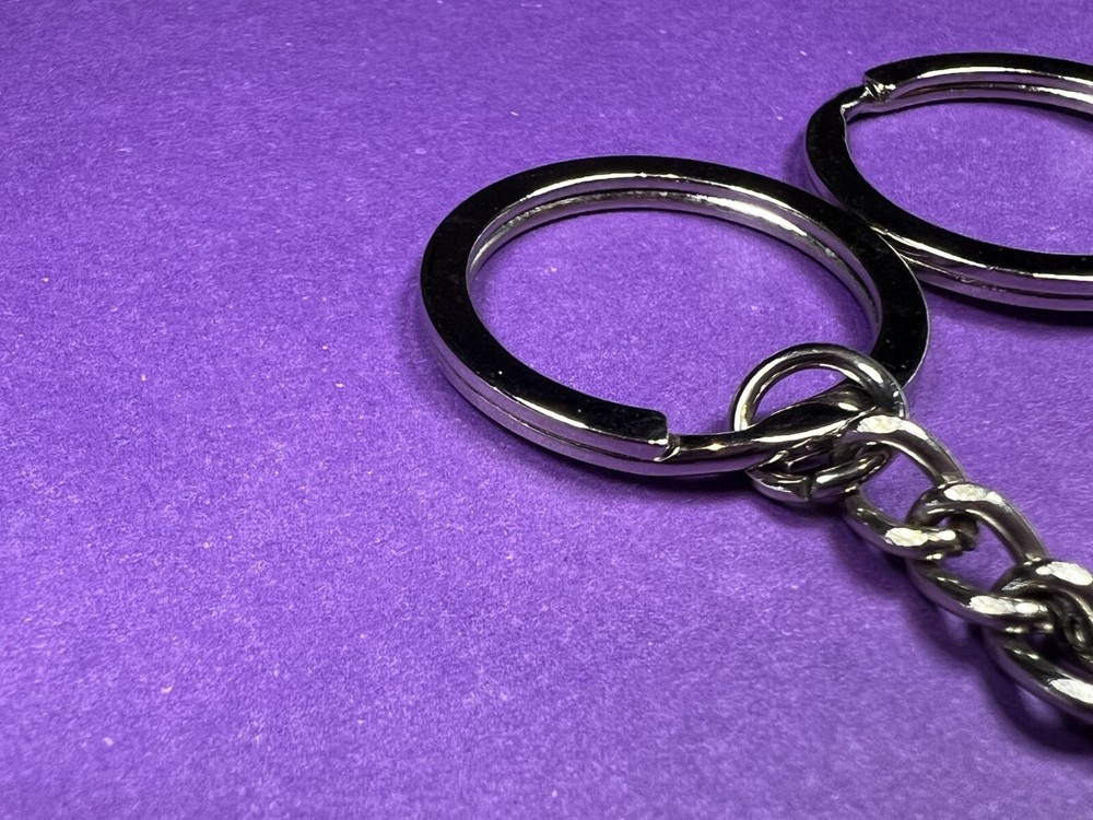 8 Split Key Rings with Chain and Open Jump Ring
