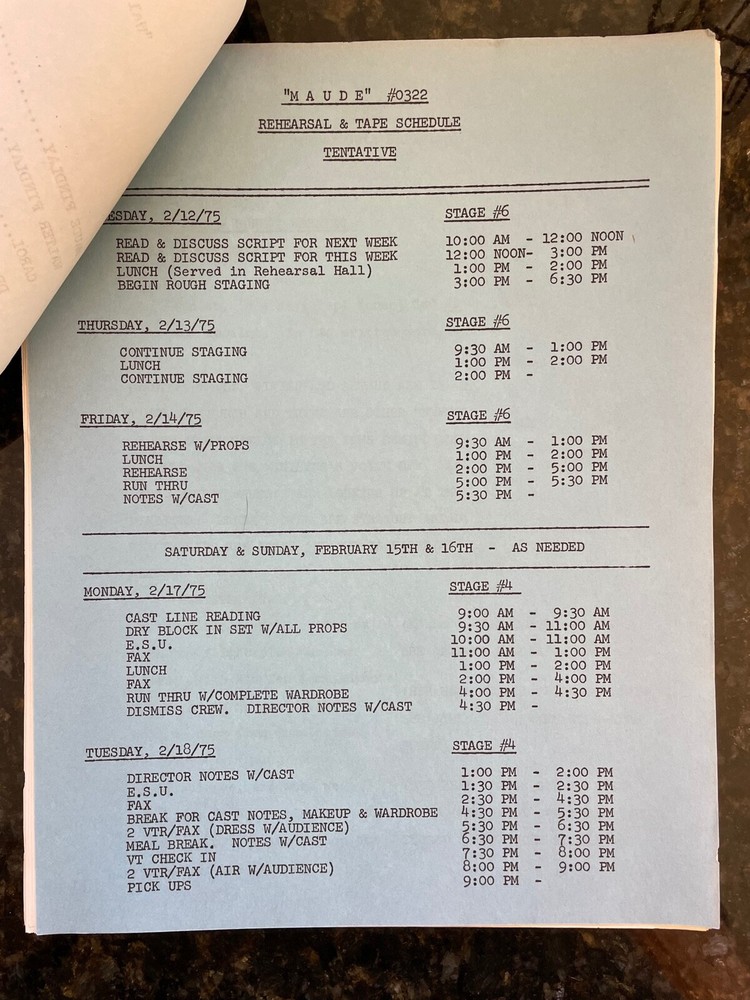 Maude TV Script - "Walter Gets Religion" -Original First Draft