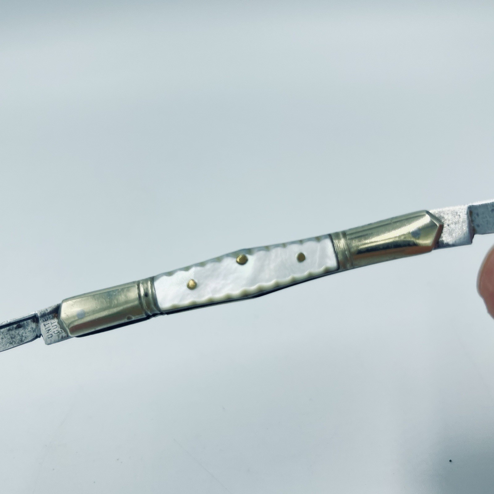 Vintage United Cut Co Germany Carved Pearl Pen Pocket Knife