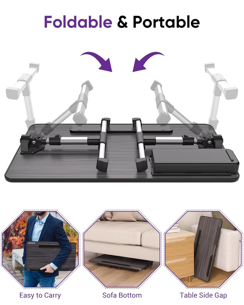 Laptop Bed Tray Table, Height & Angle Adjustable Portable Bed Table,Portable ...