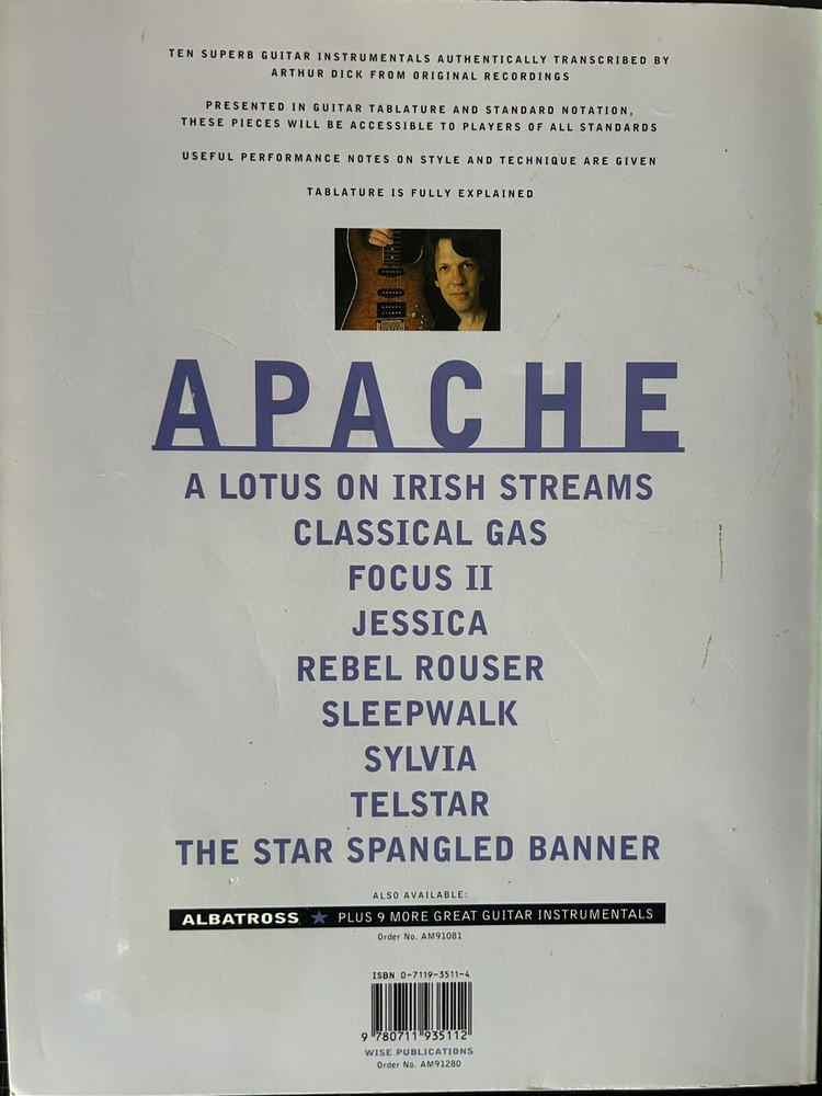 Apache plus 9 More Great Guitar Instrumentals - Tabulature and Standard Notation