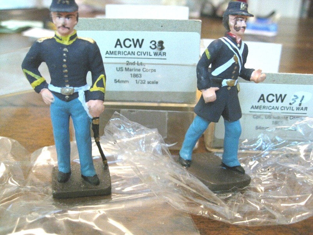 USMC Marine Corps 1863 - 1865 Civil war original hand painted lead soldiers Mili