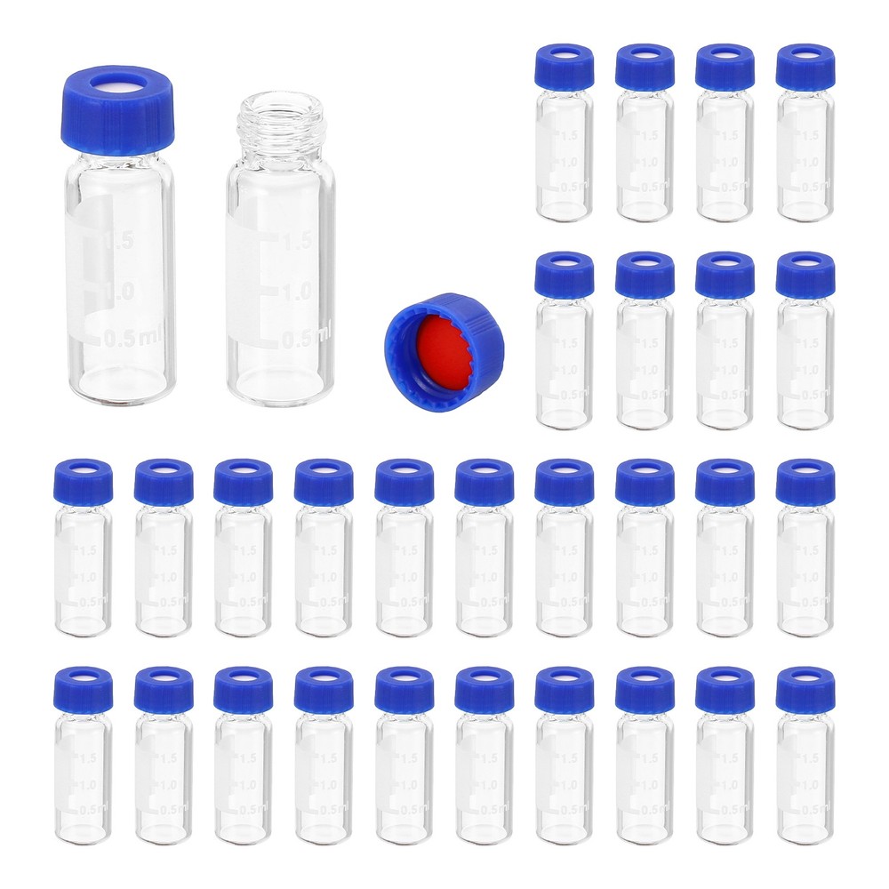 100 Pcs Autosampler Vials, HPLC/GC Sample Vials (Clear, 2-ml)