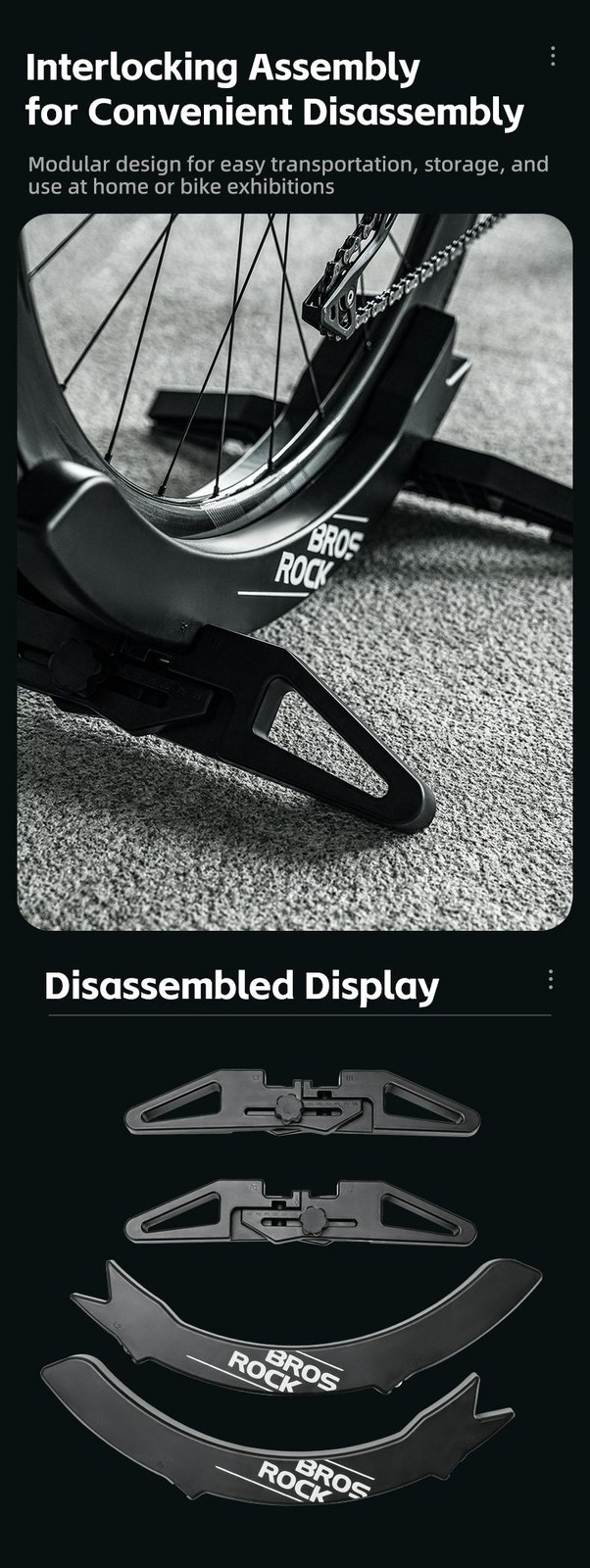 Rockbros Bike Stand Bicycle Parking Display Stand Adjustable for Road and Mounta