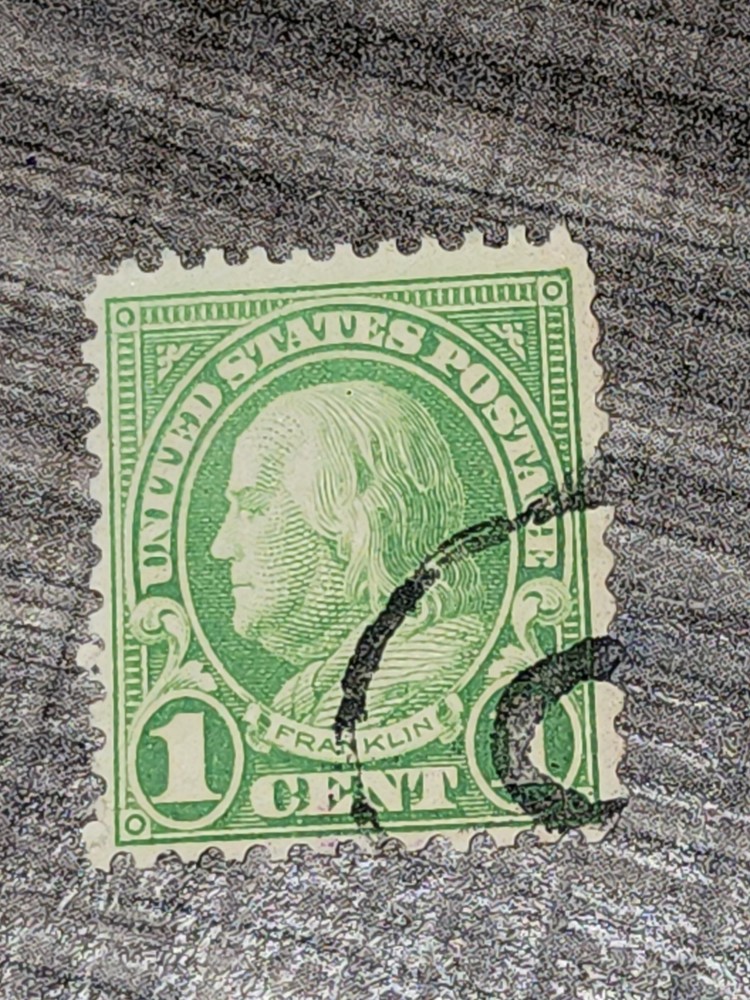US Unchecked Green Franklin 1c Stamp Used - #E447