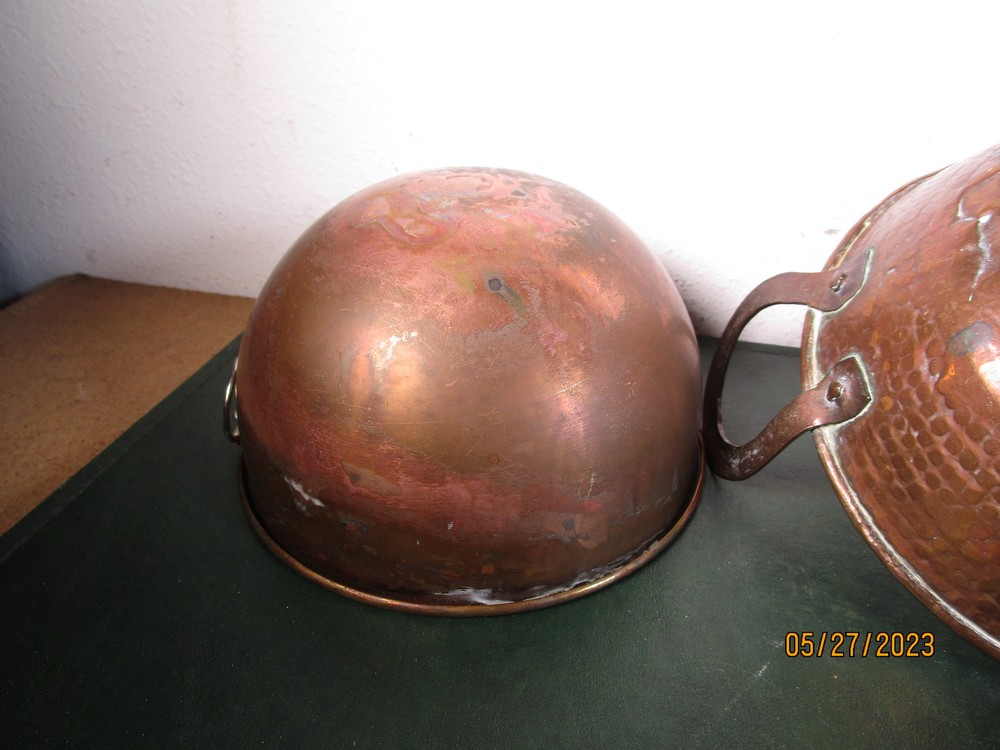 3 Vintage Copper Pots