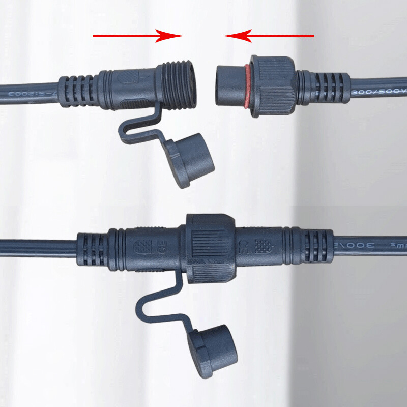 2-8Pins Waterproof Cable Wire Connector W/Cap Electrical Plug Socket Power IP68