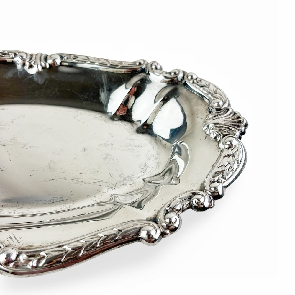 Vintage Sheridan Taunton Silversmiths Tray Silver Plate Oval Baroque 13.5" x 8”