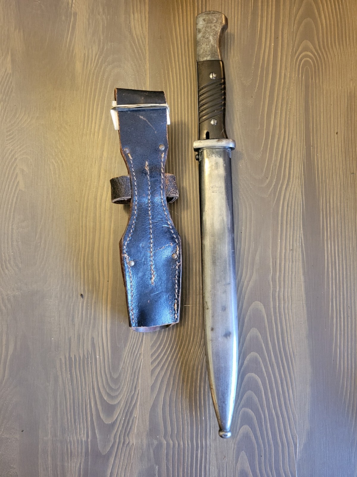 EXCELLENT WWII German K98 Combat Bayonet by WKC Matching Numbers w/Frog!