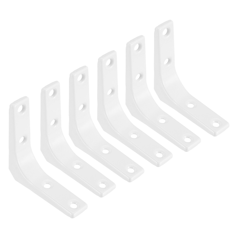 6Pcs Floating Shelf Brackets, 3 x 3 Inch Heavy Duty Wall Shelf Supports, White