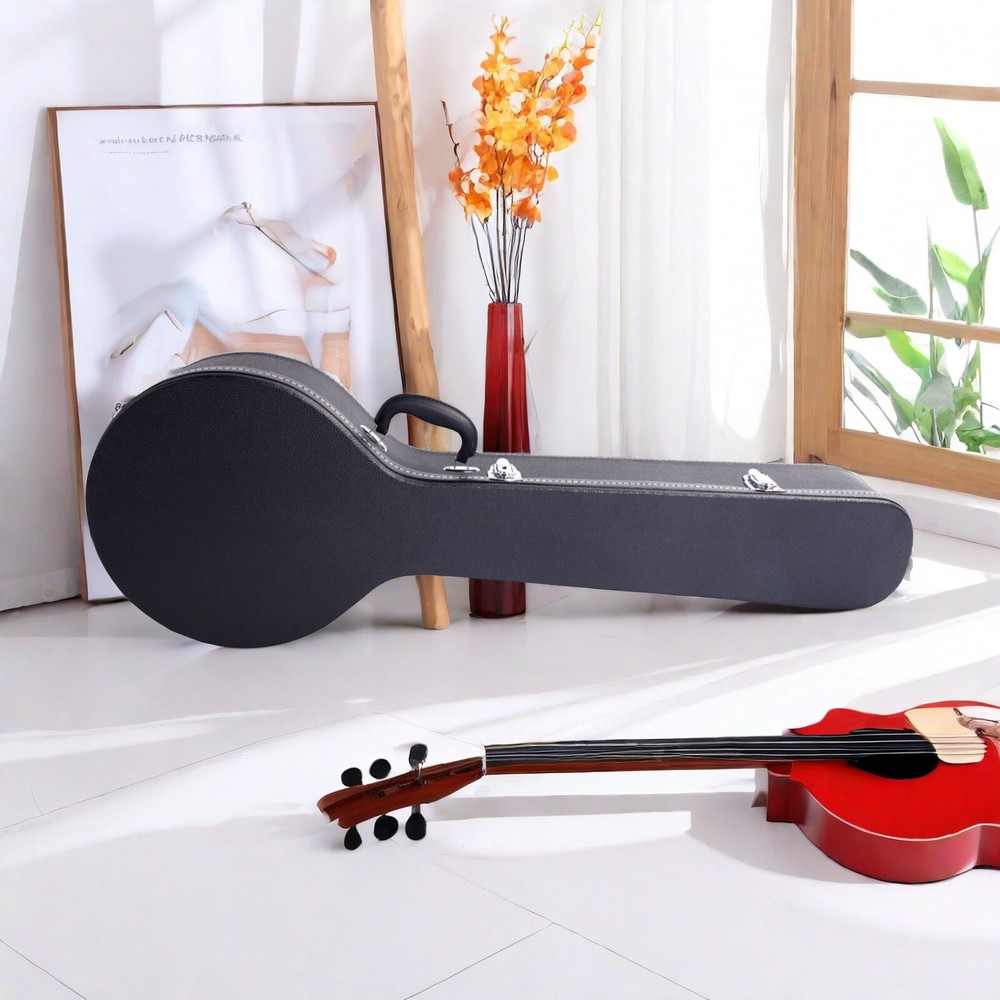 Black 5-6 String Banjos Hard Shell Case With Microgroove, Banjoline Hard Case
