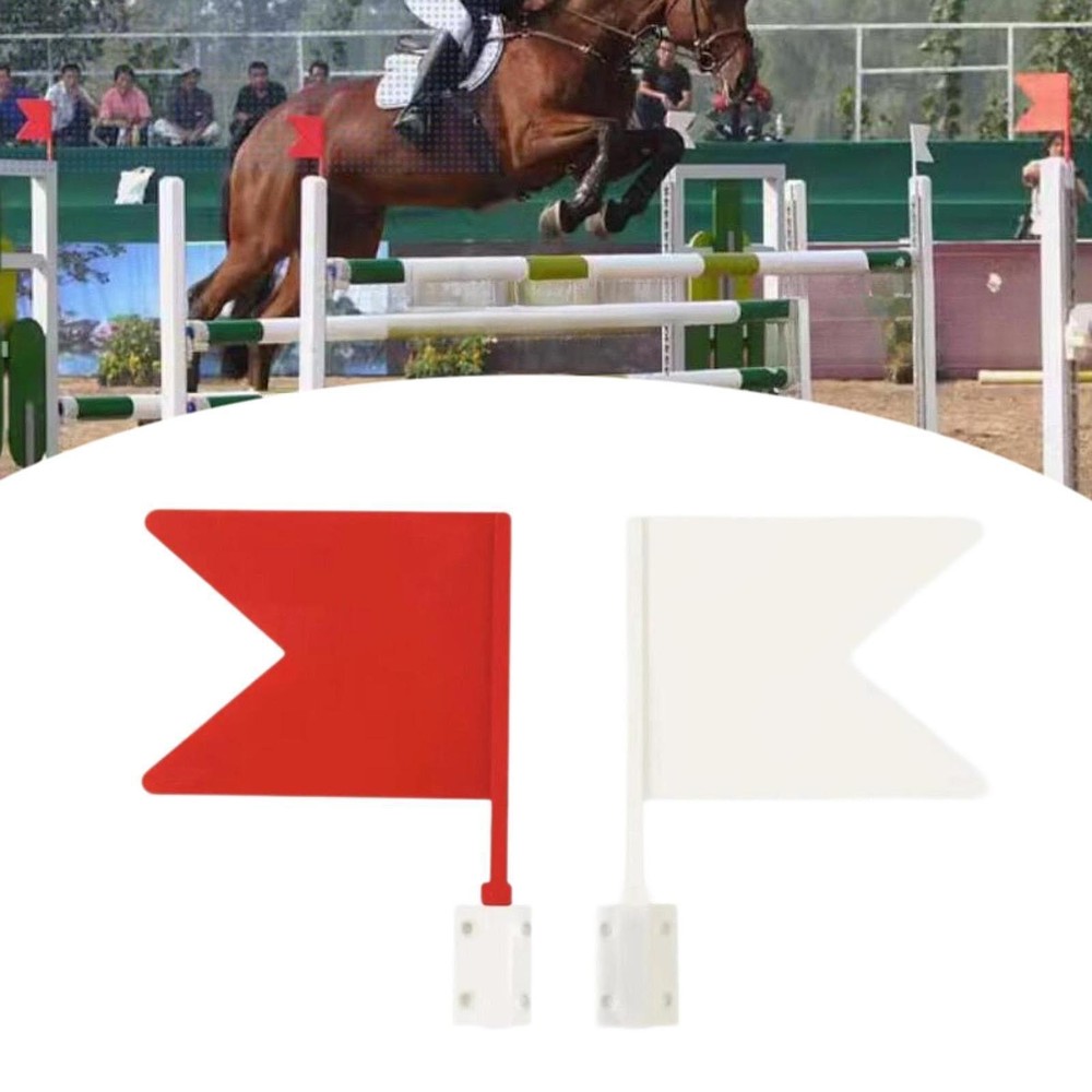 2x Red White Direction Flags, Tour Guide Flags