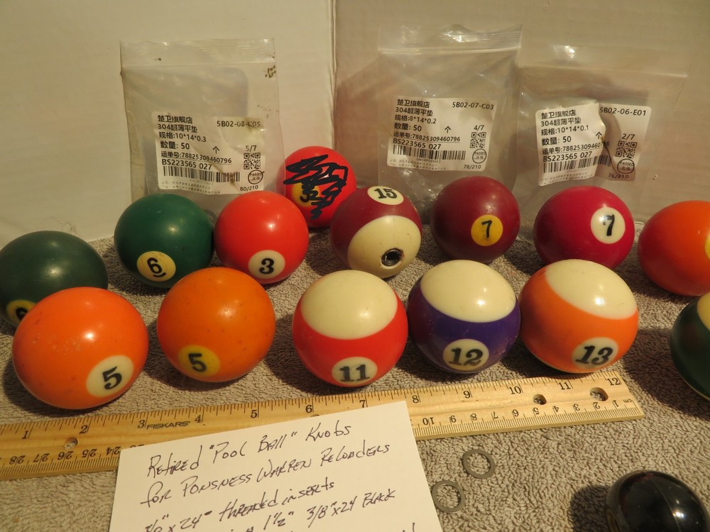 Ponsness Warren Reloading Press Pool Ball Knobs! Price/each Great Look & Feel!