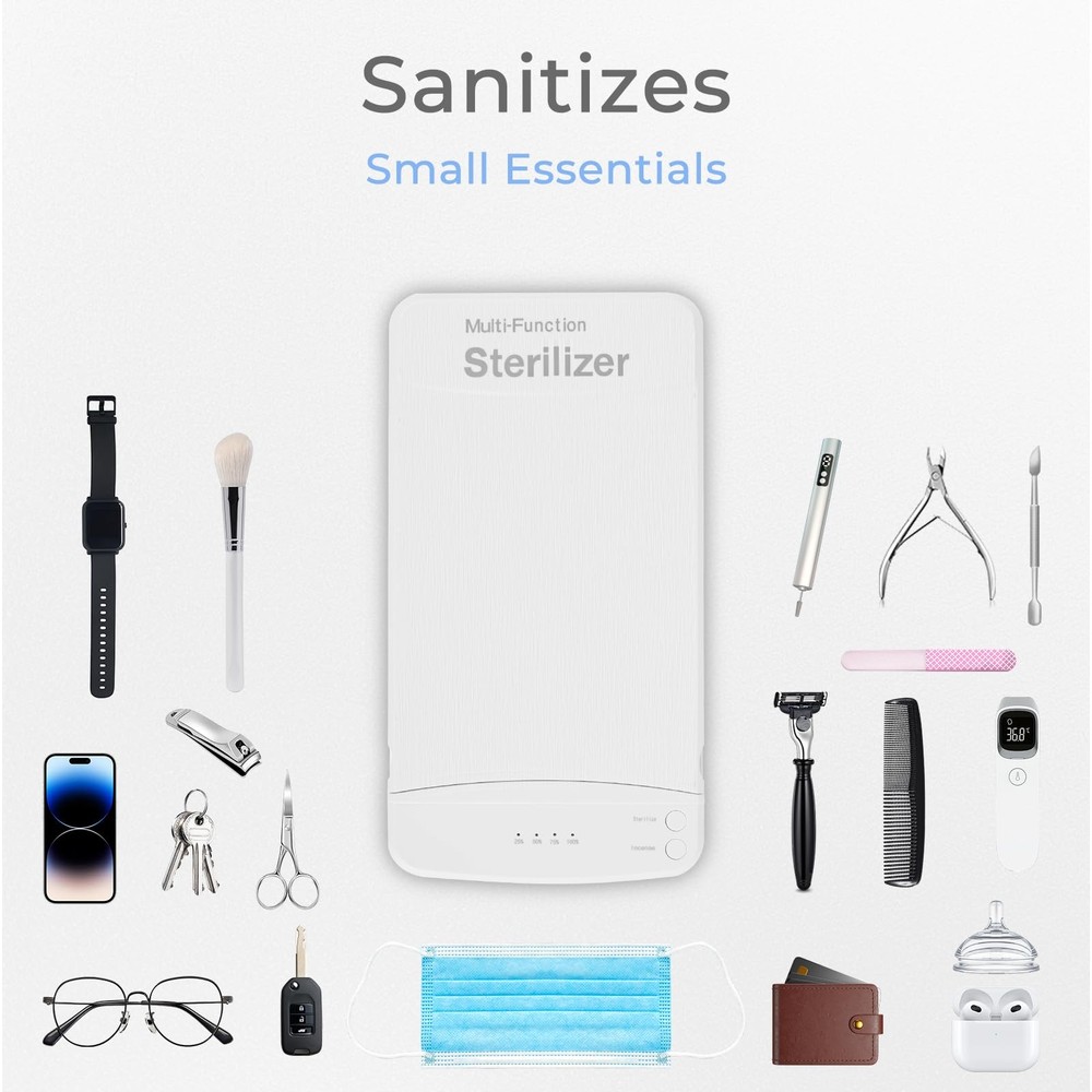 Nail Tool Sterilizer with Blue Light, Portable USB Sterilizating , Multi-Func...