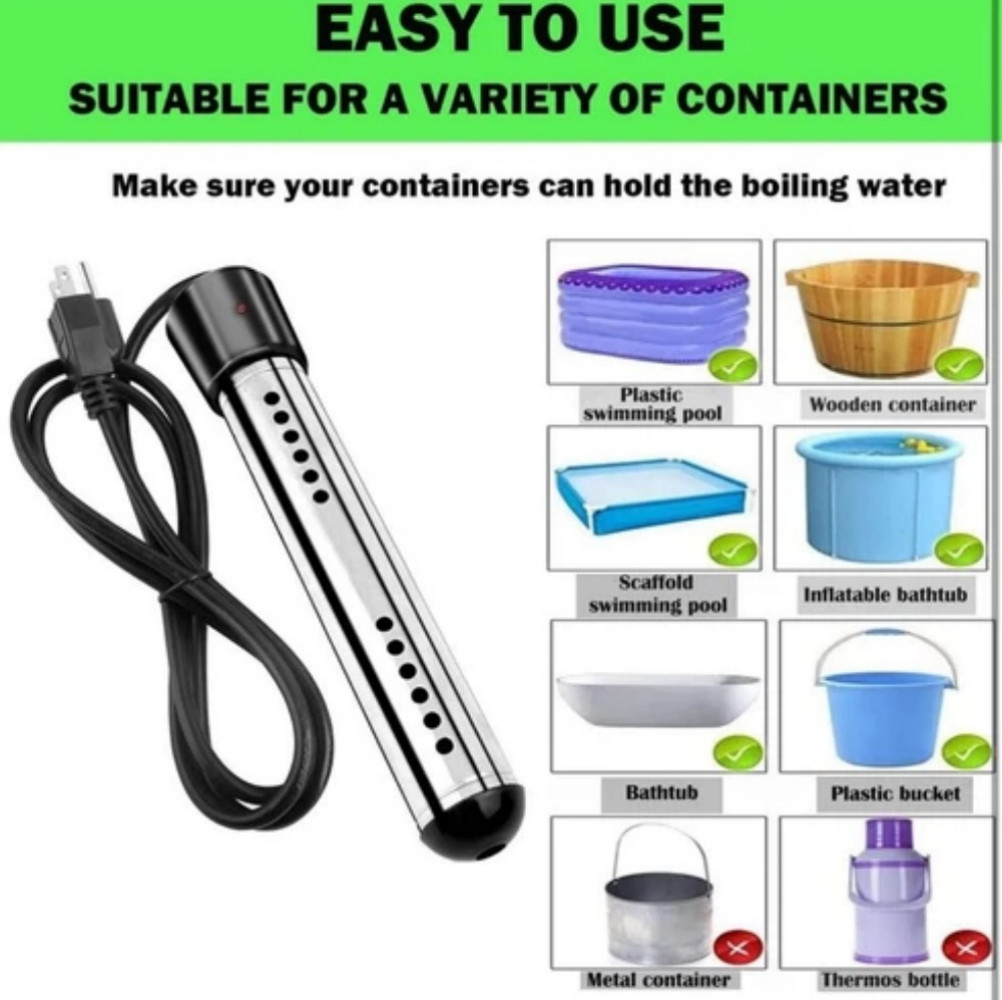 Immersion Water Heater,2000W Submersible Portable Electric Heaters 110-125V AC