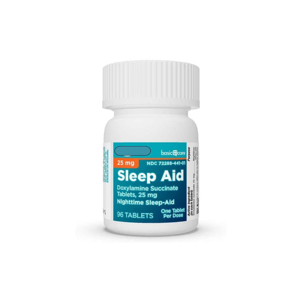 Basic Care Sleep Aid, Doxylamine Succinate Tablets, 25 mg, 96 Count
