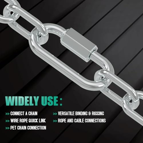 20 Pack Quick Links Chain Connectors, Galvanized Chain Locking Hooks, 620LBS
