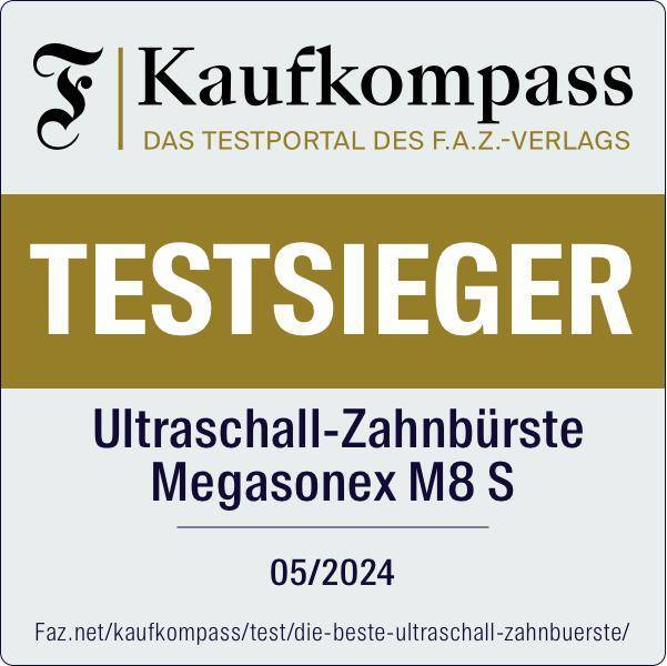 MEGASONEX M8 S Ultrasonic Toothbrush Set - With 2 Vibration Levels