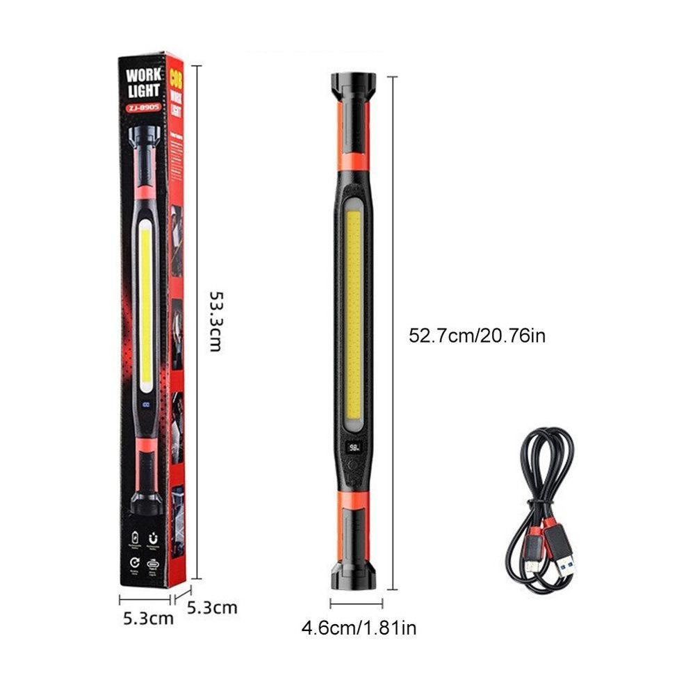 Magnetic Led Work Light USB Rechargeable Flashlight Handheld/Hanging Workshop