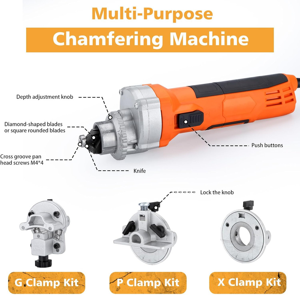 Handheld Chamfer Tool, Metal Chamfering Tool, for Trimming, Beveling, Deburring,