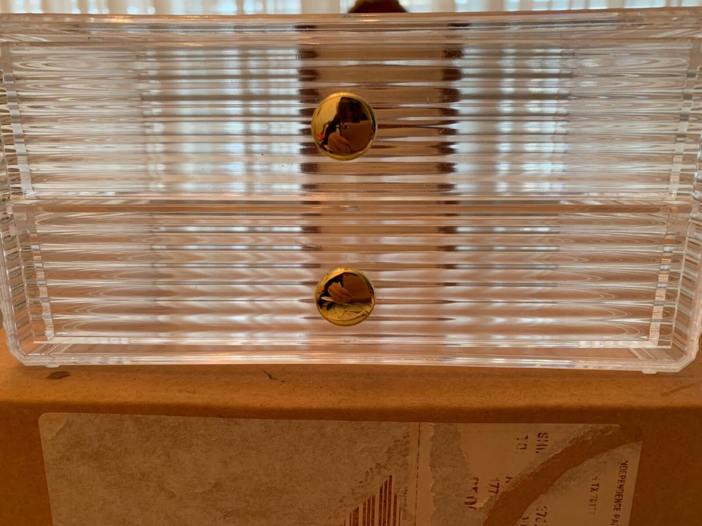 Two drawer organizing box - Hard plastic with knob