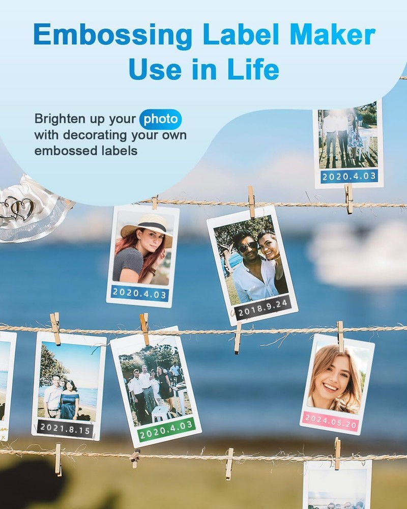 Phomemo E975 Embossing Label Maker Machine with 6 Tapes 3D Vintage Embosser DIY