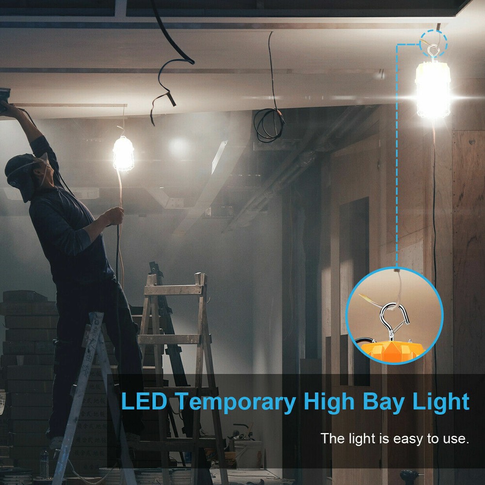 80W LED Temporary Work Light For Building Construction Jobsite Basement 5000K