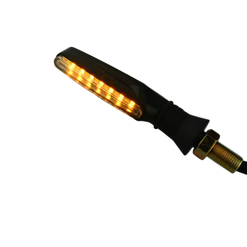 2 pair Motorcycle Turn Signal Sequential 15 LED DRL Flowing Running Light
