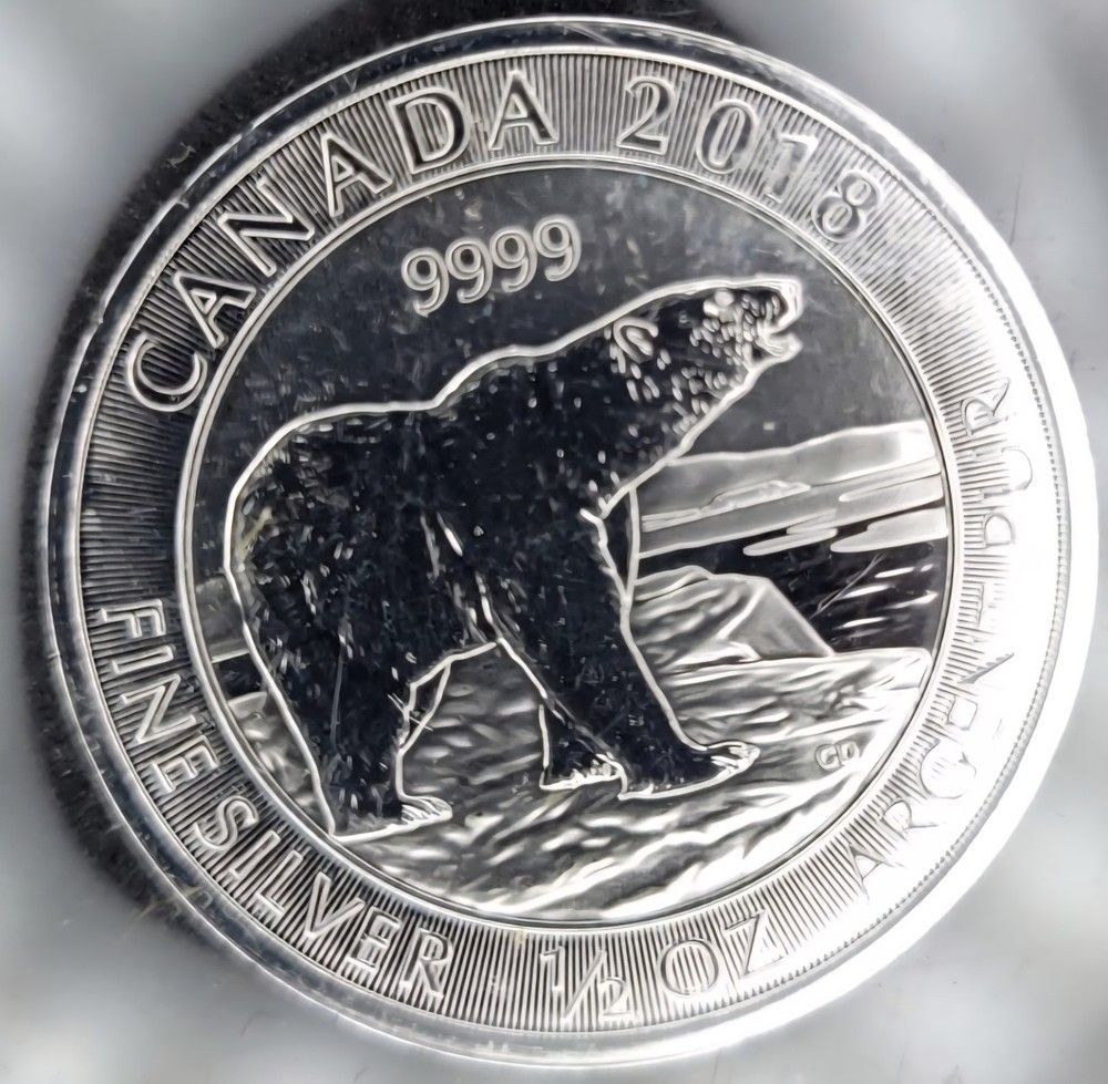 2018 Canada Polar Bear Coin 1/2oz .9999 Silver