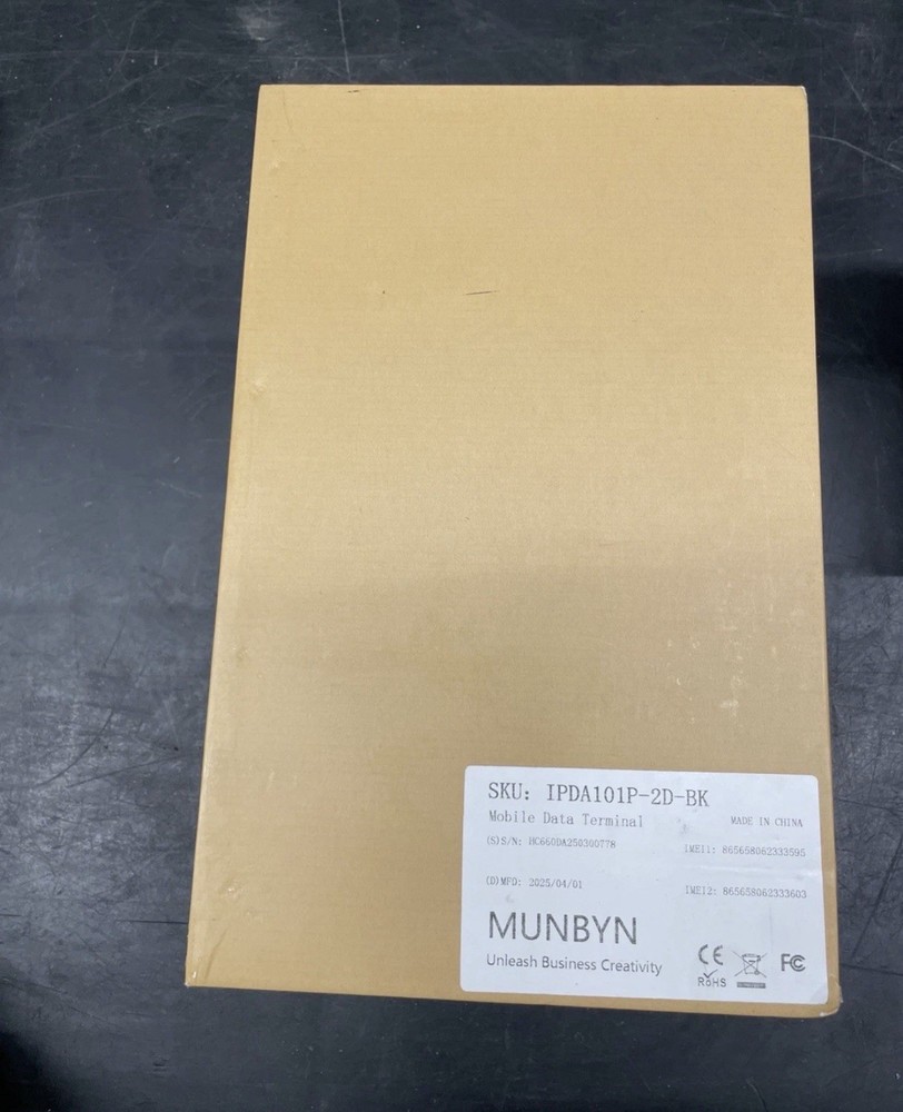 MUNBYN IPDA101-2D-BK-US 5'5" Android 13 Barcode Scanner Black NEW