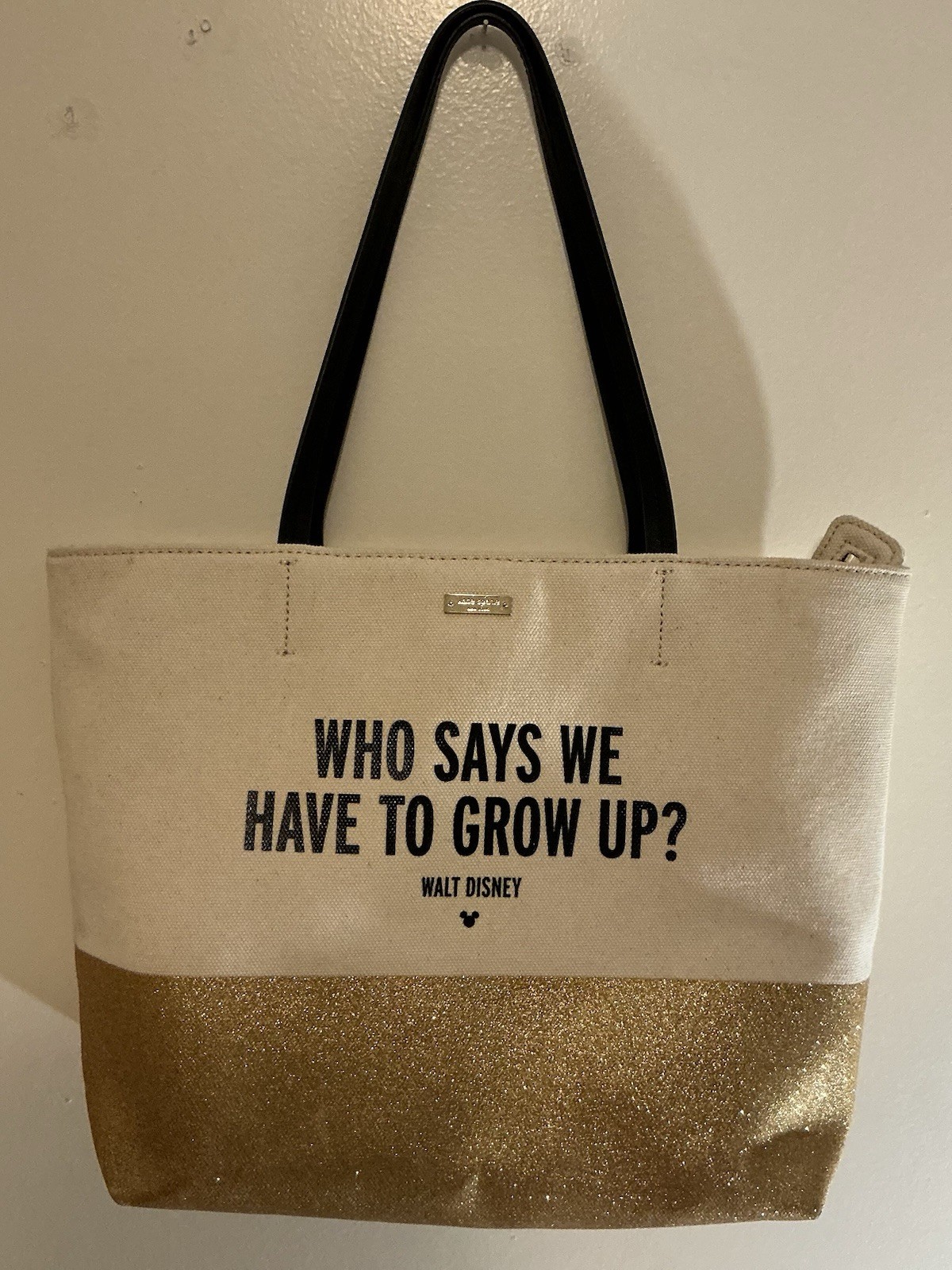 A Rare Vintage Disney Kate Spade Who says we have to grow up? Large Tote Handbag